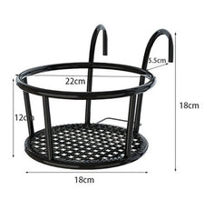 European Style Balcony Iron Flower Stand Outdoor Hanging Basket by USAdrop