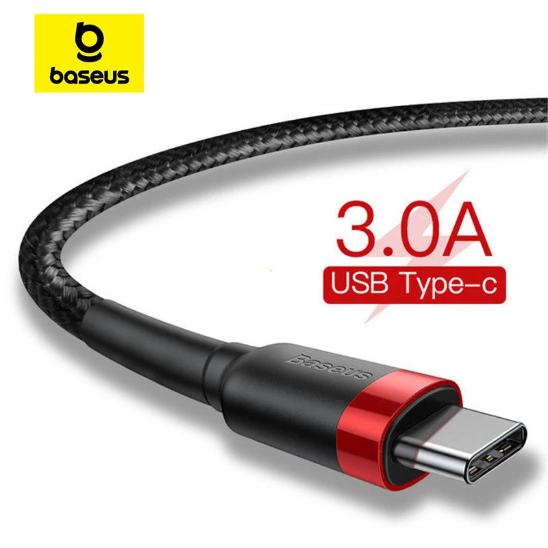 Baseus USB Type C Cable for Samsung S10 S9 Quick Charge 3.0 Cable USB C Fast Charging for Huawei P30 Xiaomi USB-C Charger Wire by fashioncafee.com