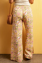 Floral Slit Wide Leg Pants by Trendsi