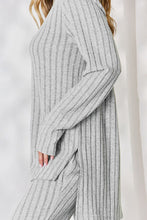 Basic Bae Full Size Ribbed High-Low Top and Wide Leg Pants Set by Trendsi