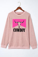 COWBOY Graphic Round Neck Sweatshirt by Trendsi