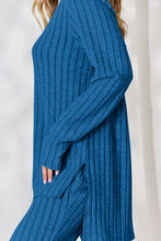 Basic Bae Full Size Ribbed High-Low Top and Wide Leg Pants Set by Trendsi